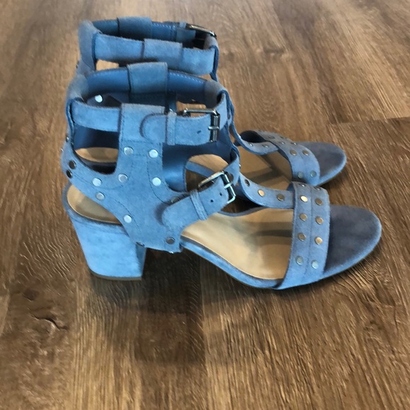 Blue Suede Saks Fifth Avenue 3 inch sandal - Picture 3 of 8